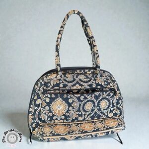 Vera Bradley Café Latte Y2K Quilted Bowler Shoulder Bag Brown Tan Zip Top Purse